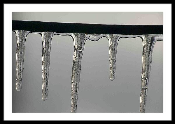 Icicles Framed Print featuring the photograph Icicle Cable by Ee Photography