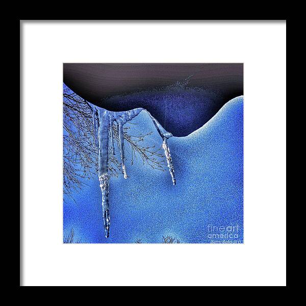 Ice Framed Print featuring the photograph Icicles by Barry Bohn