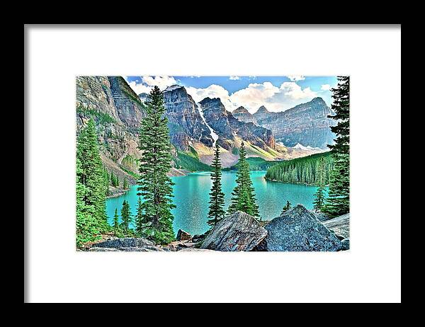 Moraine Framed Print featuring the photograph Iconic Banff National Park Attraction by Frozen in Time Fine Art Photography