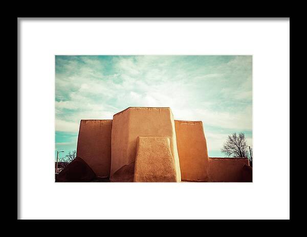 St. Francis Framed Print featuring the photograph Iconic Church in Taos by Marilyn Hunt