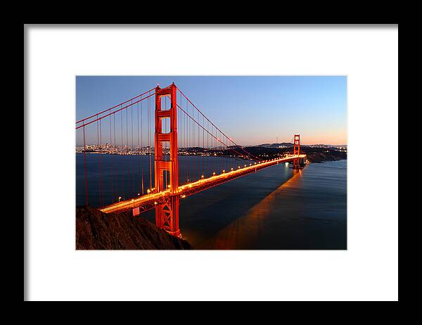 Golden Gate Bridge Framed Print featuring the photograph Iconic Golden Gate Bridge in San Francisco by Pierre Leclerc Photography