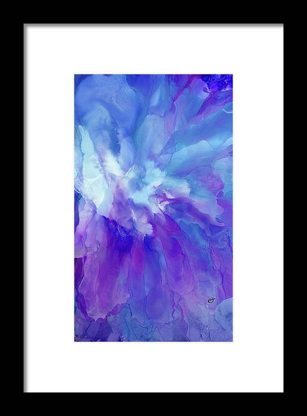 Alcohol Ink Framed Print featuring the painting Icy Bloom by Eli Tynan