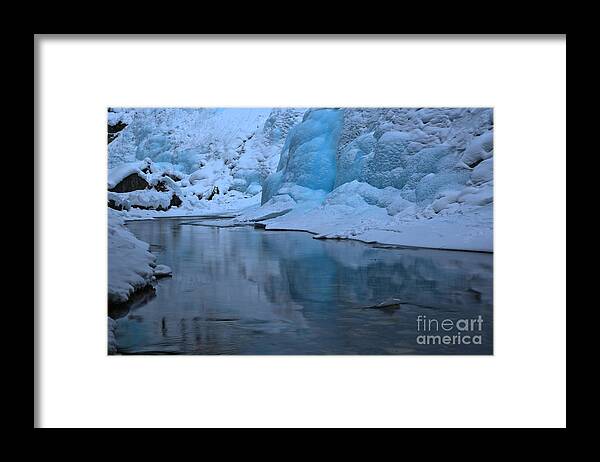Johnston Canyon Framed Print featuring the photograph Icy Blue Tranquility by Adam Jewell