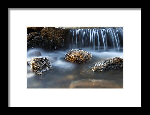 Waterfall Framed Print featuring the photograph Icy Rocks on the Coxing Kill #1 by Jeff Severson