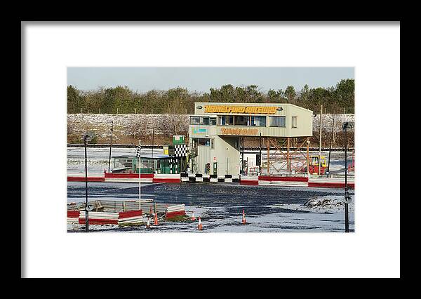 Icy Framed Print featuring the photograph Icy Stock Car Track by Adrian Wale