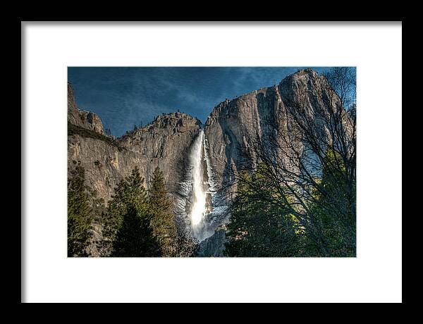 2017conniecooper-edwards Framed Print featuring the photograph Icy Upper Yosemite Falls by Connie Cooper-Edwards