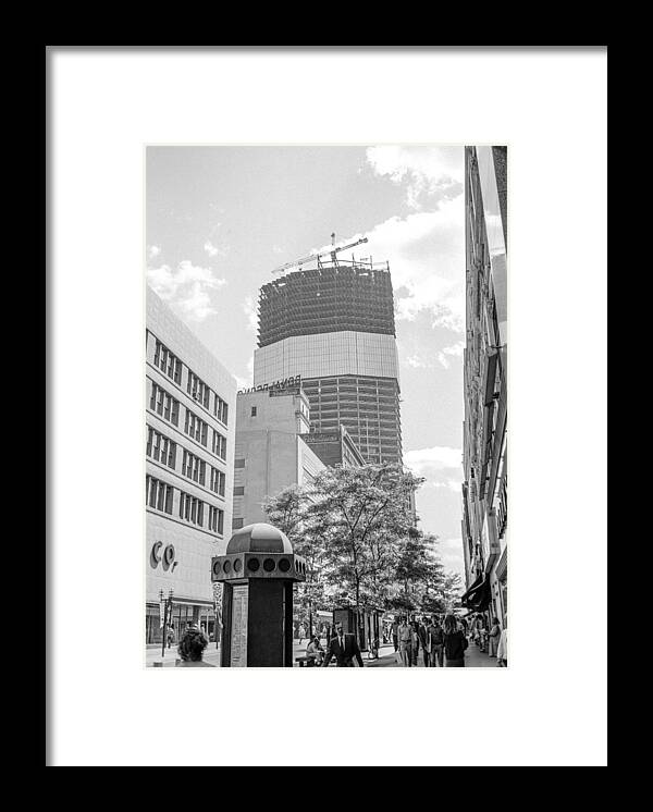 Actions Framed Print featuring the photograph IDS Building construction by Mike Evangelist