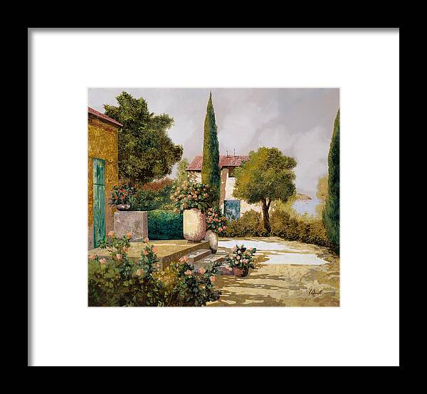 Landscape Framed Print featuring the painting Il Cipresso by Guido Borelli