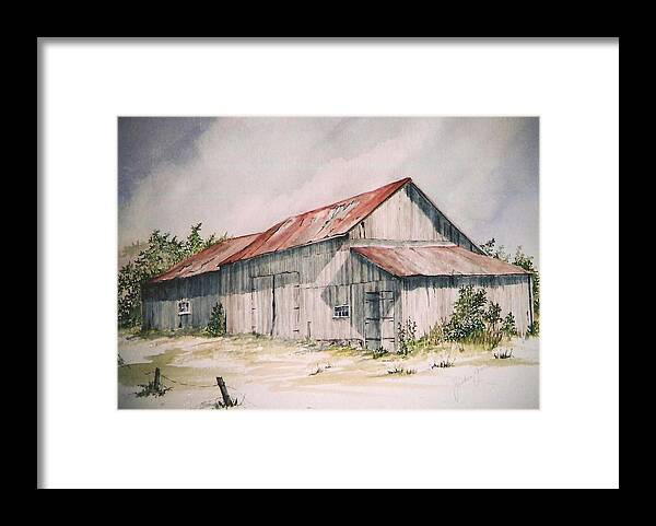 Farm Framed Print featuring the painting Il Etait Un Fois by Jackie Mueller-Jones