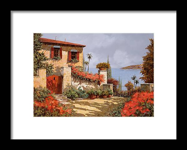 Red House Framed Print featuring the painting Il Giardino Rosso by Guido Borelli