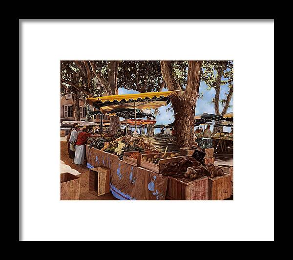 St Paul Framed Print featuring the painting il mercato di St Paul by Guido Borelli