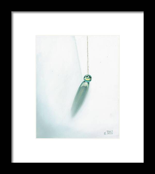Marble Hanging By String Framed Print featuring the painting Illumination Within by Roger Calle