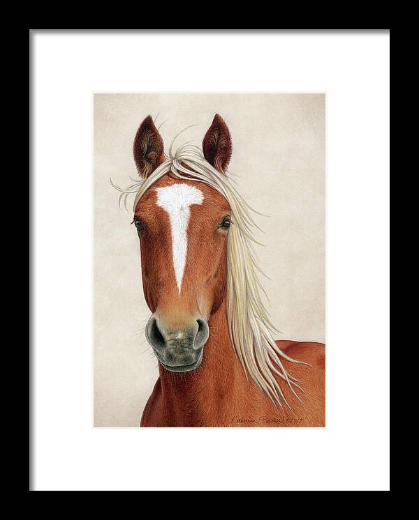 Horse Framed Print featuring the drawing Illya by Katherine Plumer