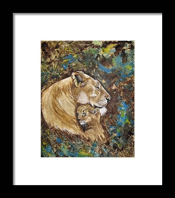 Animals Framed Print featuring the painting ILSA and SASHA by Maris Sherwood
