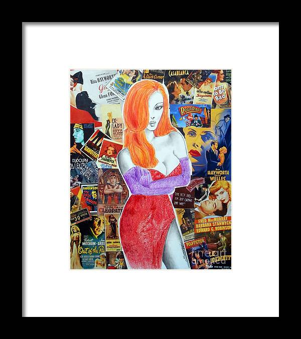 Jessica Rabbit Framed Print featuring the mixed media I'm Just DRAWN That Way-- Jessica Rabbit Portrait by Jayne Somogy