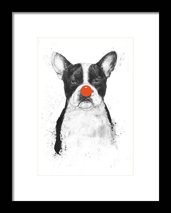 Dog Framed Print featuring the mixed media I'm not your clown by Balazs Solti