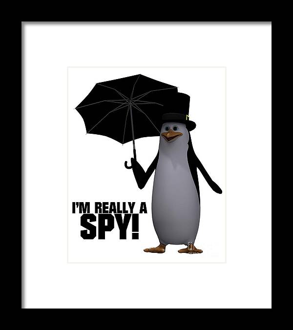 Funny Framed Print featuring the digital art I'm Really A Spy by Esoterica Art Agency
