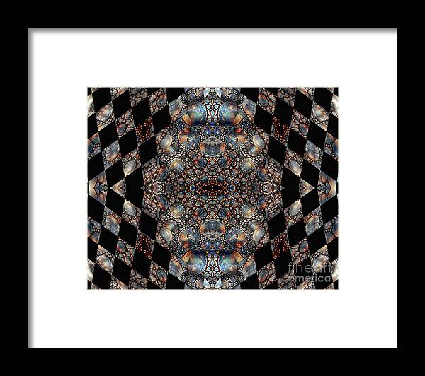 Abstract Framed Print featuring the mixed media Imaginary checkmate by Jolanta Anna Karolska