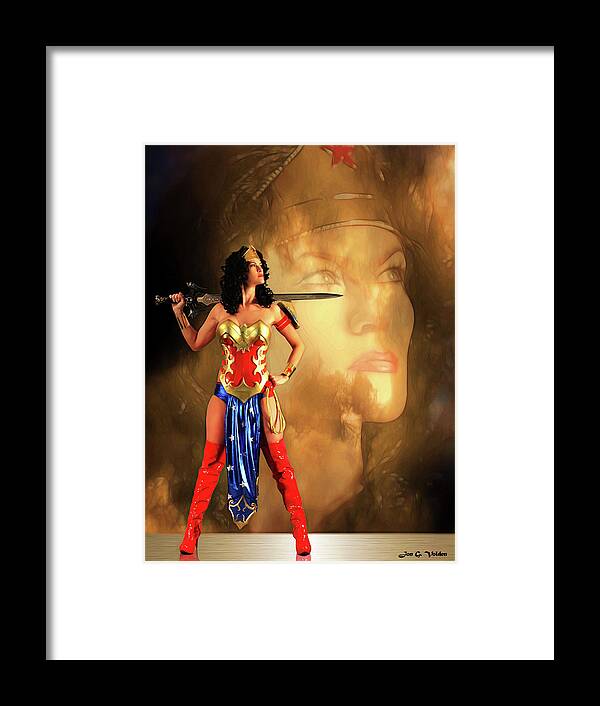 Wonder Woman Framed Print featuring the photograph Impression of a Wonder Woman by Jon Volden