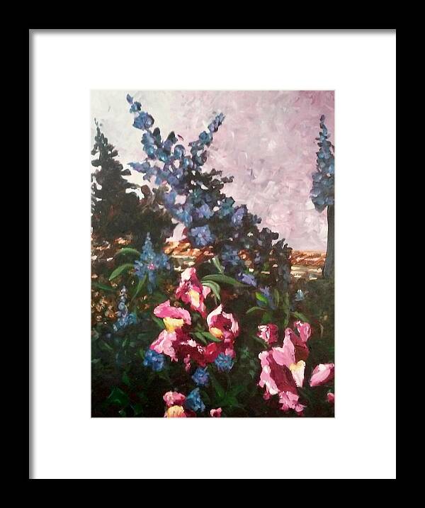  Framed Print featuring the painting Impressionistic Flowers by Ray Khalife