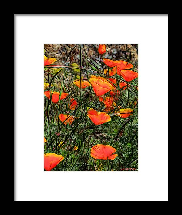 Orange Framed Print featuring the painting Impressions of Orange by Jon Volden
