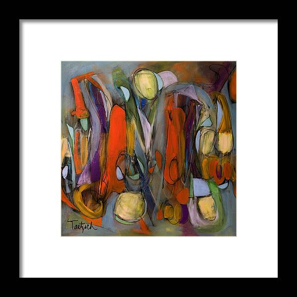 Abstract Framed Print featuring the painting In Accordance by Lynne Taetzsch