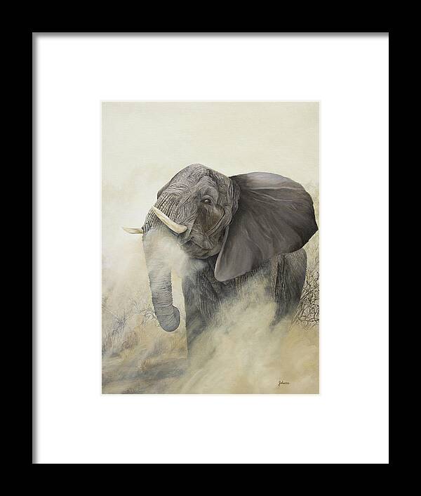 African Wildlife Framed Print featuring the painting In Charge by Johanna Lerwick