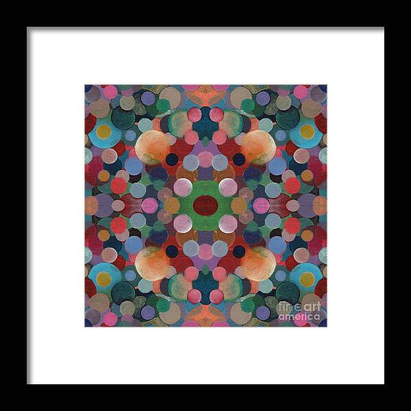 Organic Abstraction Framed Print featuring the digital art In CIrcles - T J O D 40 Arrangement by Helena Tiainen