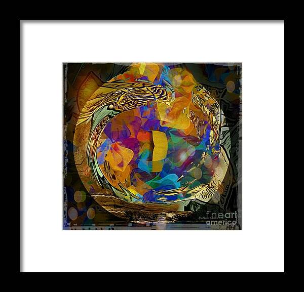 Abstract Framed Print featuring the digital art Night Flight #2 by Kathie Chicoine