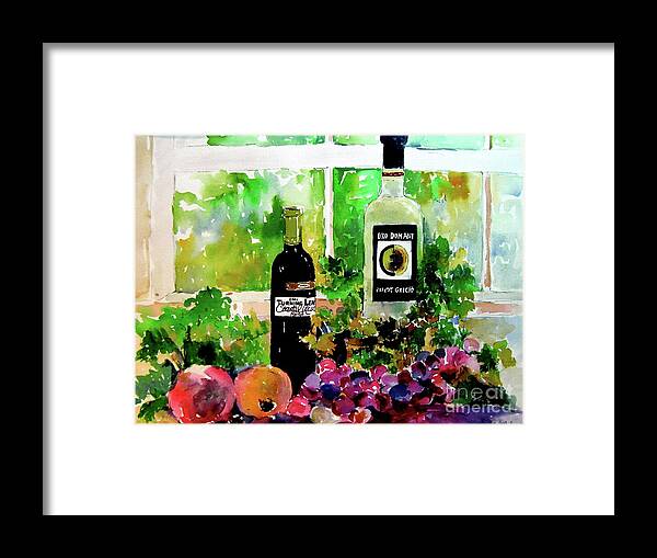 Wine Framed Print featuring the painting In Good Company by Patsy Walton
