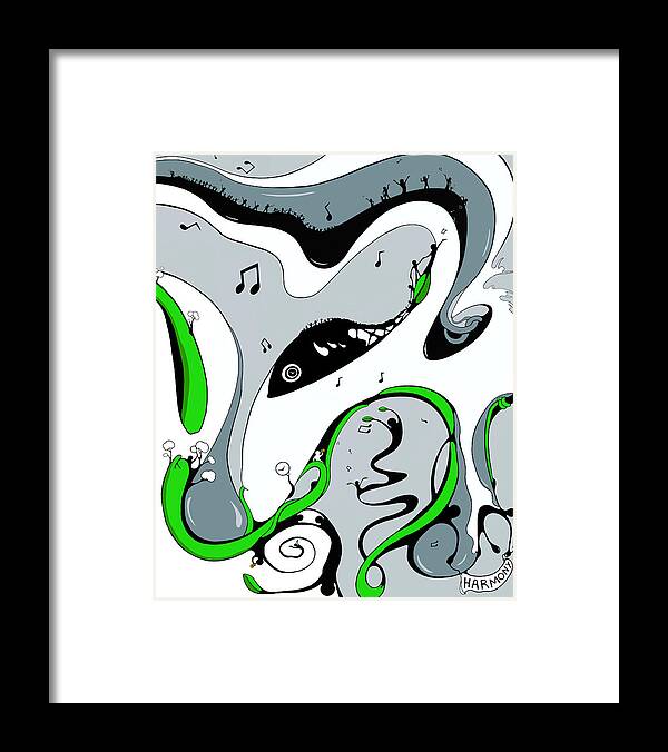 Jazz Framed Print featuring the drawing In Harmony by Craig Tilley