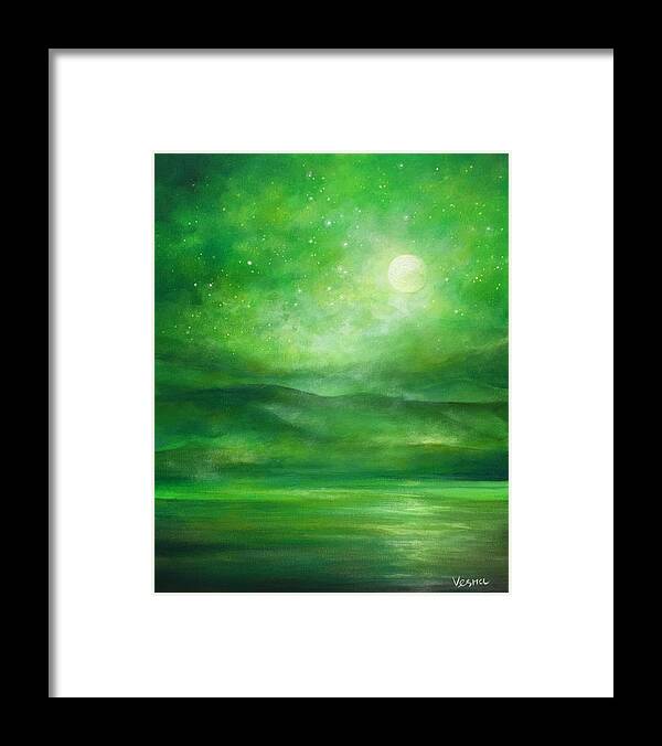 Moon Framed Print featuring the painting In Her Own Presence by Vesna Delevska