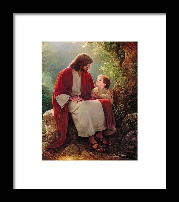 Jesus Framed Print featuring the painting In His Light by Greg Olsen