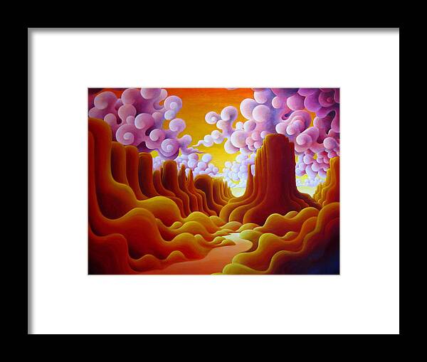 Southwest Framed Print featuring the painting In Silence they stood by Richard Dennis