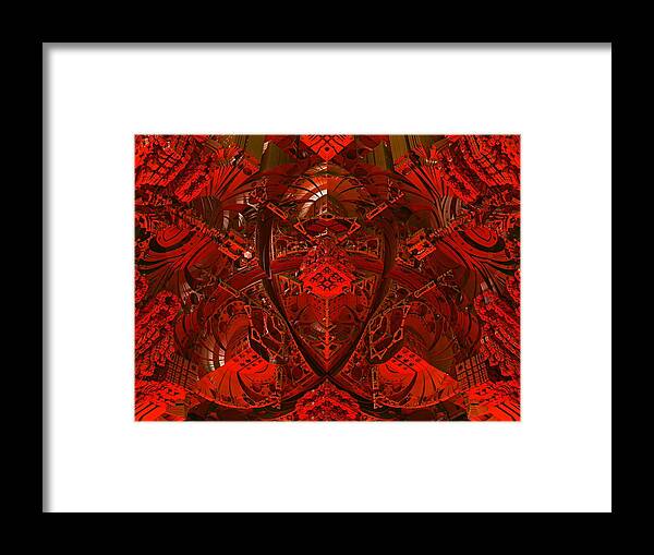Mandelbulb Framed Print featuring the digital art In the Belly of the Beast by Lyle Hatch