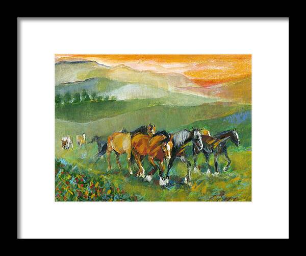 Mary Ogden Armstrong Paintings Framed Print featuring the painting In the field by Mary Armstrong