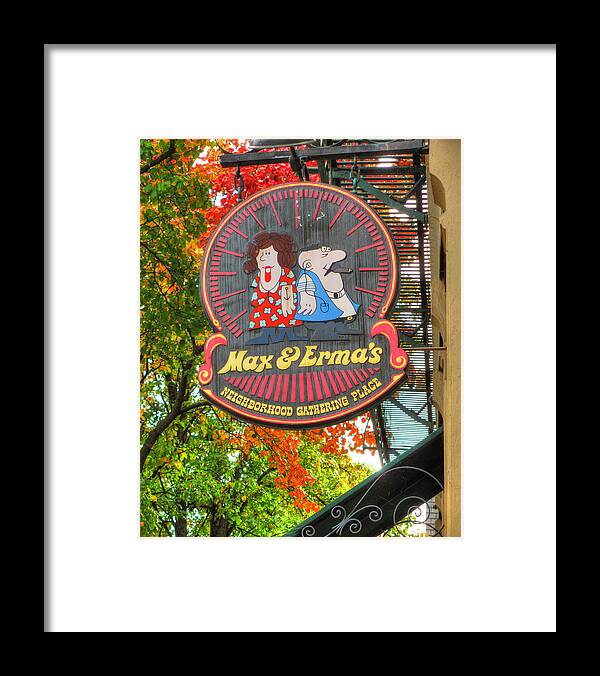 German Village Society Framed Print featuring the photograph In the German Village #2 - Original Max and Erma's - E. Frankfort and S. 3rd Streets - Columbus, OH by Michael Mazaika