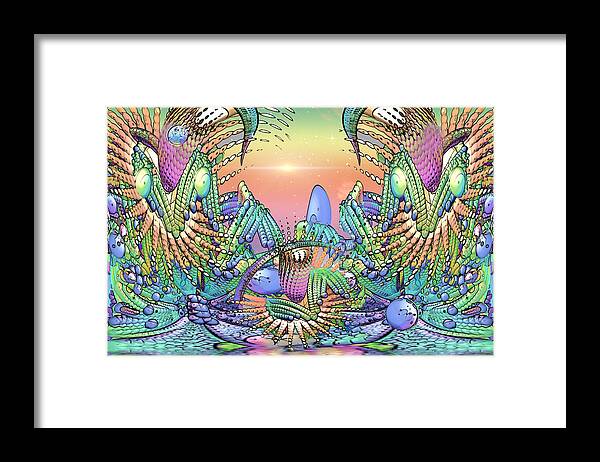 Abstract Framed Print featuring the digital art In The Land Of Corn... by Phil Sadler