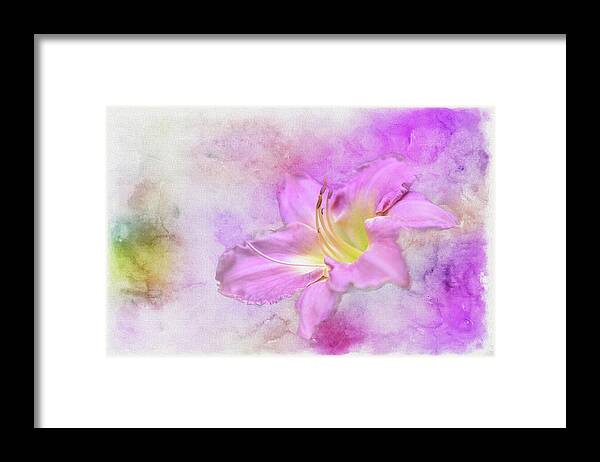Flower Framed Print featuring the painting In The Pink by Ches Black