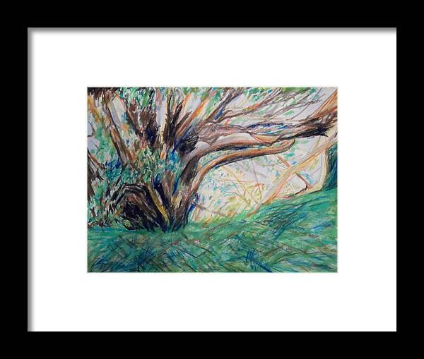 In The Shade Of The Sycamore Tree Near Ashdod Framed Print featuring the painting In the Shade of the Sycamore Tree near Ashdod by Esther Newman-Cohen