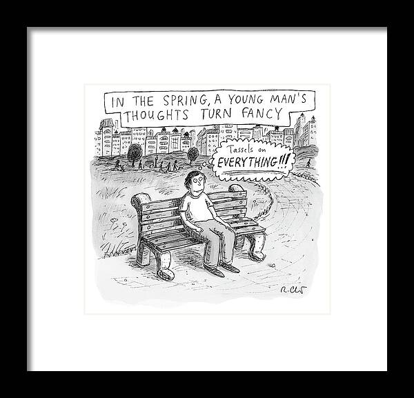 In The Spring Framed Print featuring the drawing In The Spring by Roz Chast
