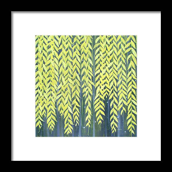Abstract Framed Print featuring the painting In The Willow by Herb Dickinson