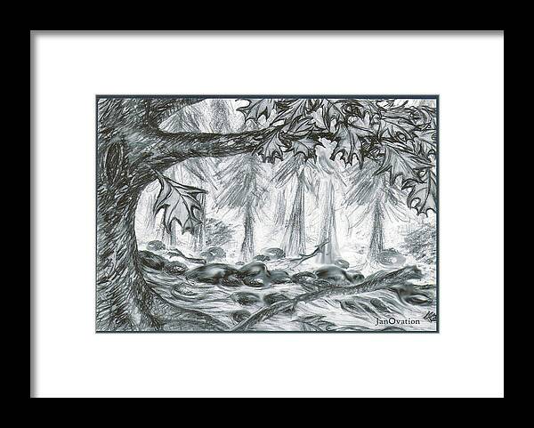 Drawing Framed Print featuring the photograph In the Woods by Jana Nielsen
