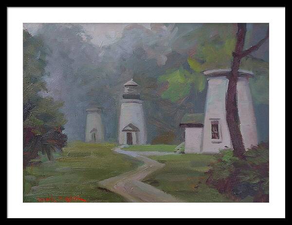 Lighthouses Framed Print featuring the painting In Their Element by Dianne Panarelli Miller