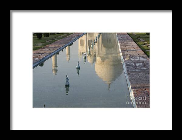 Reflection Of Taj Mahal Framed Print featuring the photograph In Water by Elena Perelman