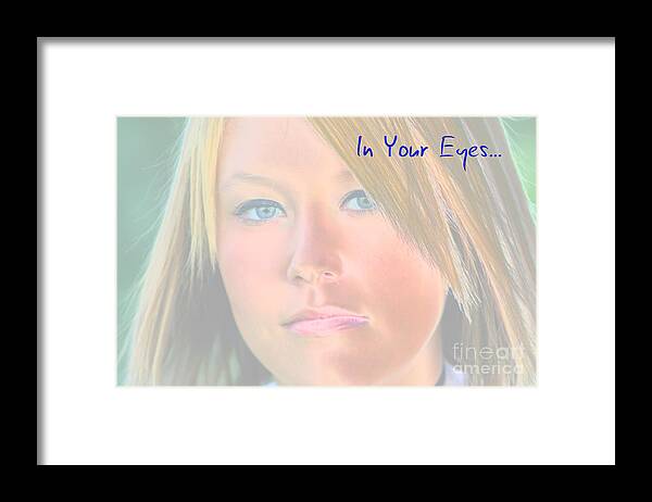 Woman Framed Print featuring the mixed media In Your Eyes Beautiful Blues by Susan Stevenson