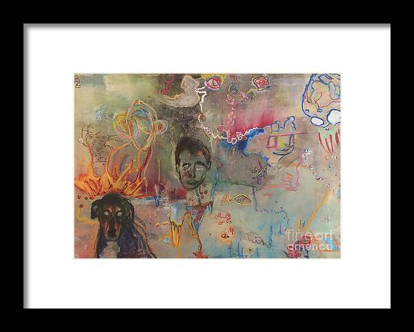 Abstract Framed Print featuring the painting Lucid by Jeff Barrett
