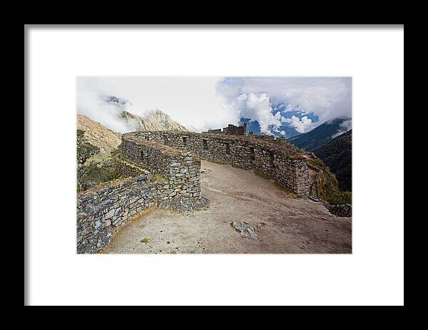 Inca Ruins Framed Print featuring the photograph Inca Ruins in Clouds by Aivar Mikko