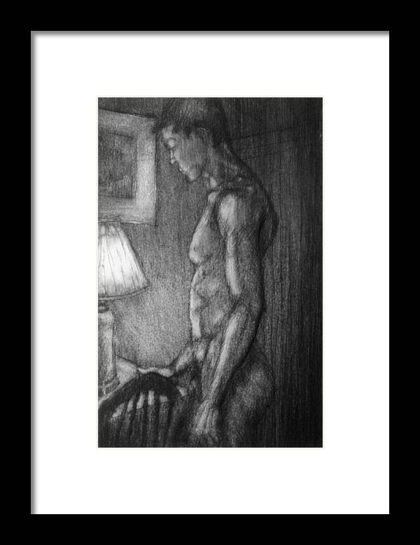 Man Framed Print featuring the drawing Incandescent by John Clum