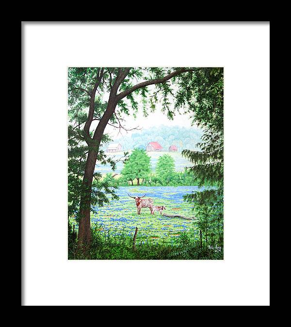 Cow Framed Print featuring the painting Independence by Mike Ivey